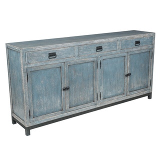 Kosas Home Morton 3 Drawer/4 Door Rustic Blue Pine Sideboard