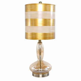 River of Goods Golden Handblown Curved Glass Base 24.5-inch H Art Deco Table Lamp