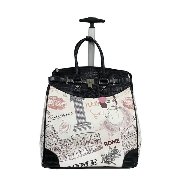 Rollies Rome Rolling Black 14-inch Laptop Travel Tote