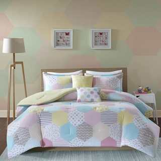 Urban Habitat Kids Evie Yellow/ Pink Cotton Printed Comforter Set
