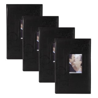 DesignOvation In The Clouds Black Faux Leather 4 x 6 Photo Album (Set of 4)