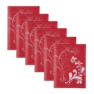 DesignOvation Flourish Red Photo Albums for 36 4-inch x 6-inch Photos (Pack of 6)