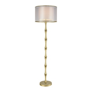 Dimond Lighting Palais Princier Goldtone Metal Floor Lamp with White Fabric Shade