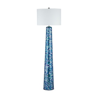 Diamond Lighting Aphrodisia Blue Glass/ Linen Floor Lamp
