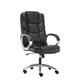 High back Adjustable Soft Leather Office Executive Chair - Black