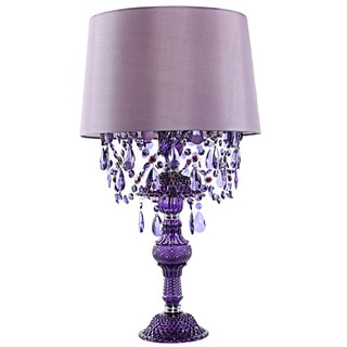 River of Goods Poetic Wanderlust by Tracy Porter Alisal Satin Shade/Pressed Glass Base Cascading Crystal Table Lamp