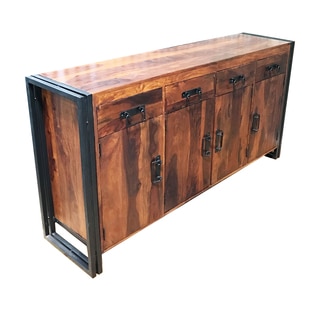 Timbergirl Seesham wood and iron 4-door 4-drawer Sideboard