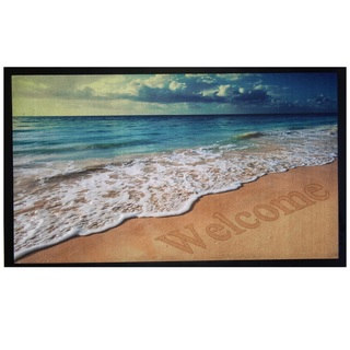 Home Fashion Designs Bora Bora Collection Printed Outdoor Beach Sunrise Theme Welcome Mat (18-inch x 30-inch)