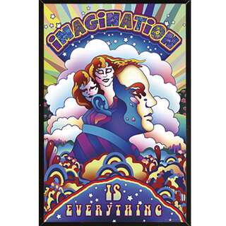 'Imagination is Everything' 24-inch x 36-inch Poster with Black Plaque Woodmount