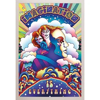 'Imagination is Everything' White Simply Poly Framed Poster (24 Inch x 36 Inch)