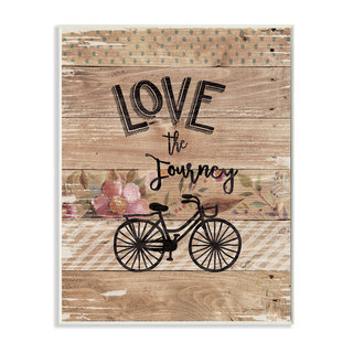 Stupell 'Enjoy the Journey Bicycle and Flowers' Plaque Wall Art