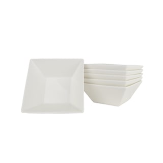 Soho White Square 6.75-inch Cereal Bowl (Set of 6)
