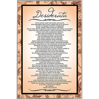 'Desiderata' 24 x 36 Poster With Silver Metal Frame