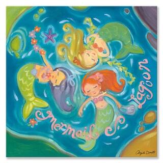 Oopsy Daisy Mermaid Lagoon Stretched Canvas Wall Art