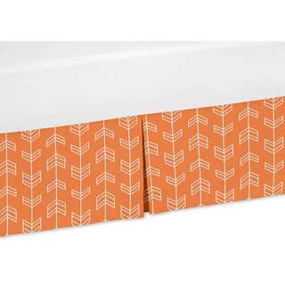 Sweet Jojo Designs Orange and Navy Blue Arrow Collection Orange Arrow Crib Bed Skirt