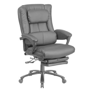 Offex High Back Black Leather Executive Reclining Swivel Office Chair with Lumbar Support and Padded Armrests