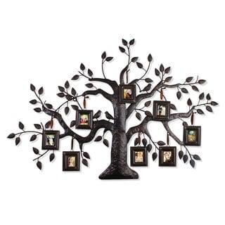 Adeco Bronze Iron Metal Decorative Family Tree Hanging Collage Picture Frame