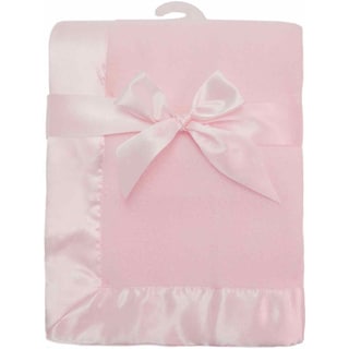 American Baby Company Pink Fleece Satin Trim Blanket