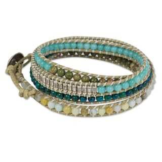Handmade Nylon 'Ocean Commotion' Multi-gemstone Bracelet (Thailand)