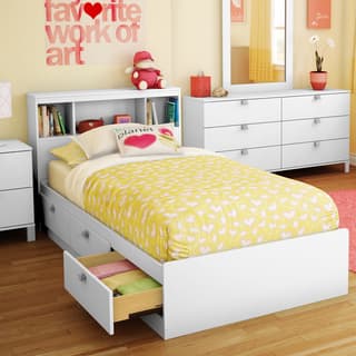 South Shore Spark Twin Storage Bed and Bookcase Headboard