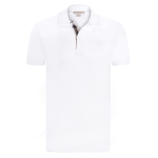 Burberry Men's White Short Sleeve Polo Shirt