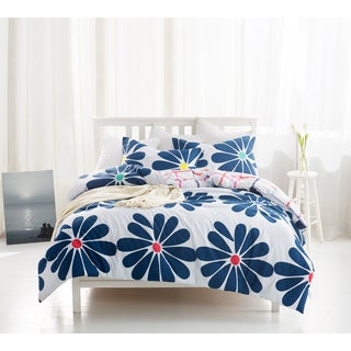 BYB Cobalt Bloom Blue Floral Print Comforter (Shams Not Included)