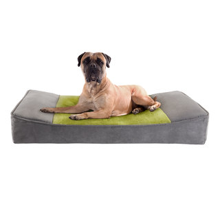 Soft Touch Shadow Grey/ Green Pillow Top Stretch Dog Lounger