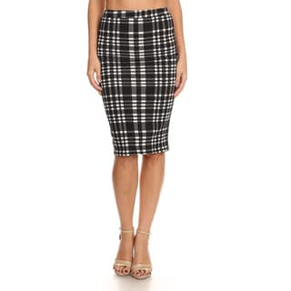Women's Plaid Fitted Pencil Skirt