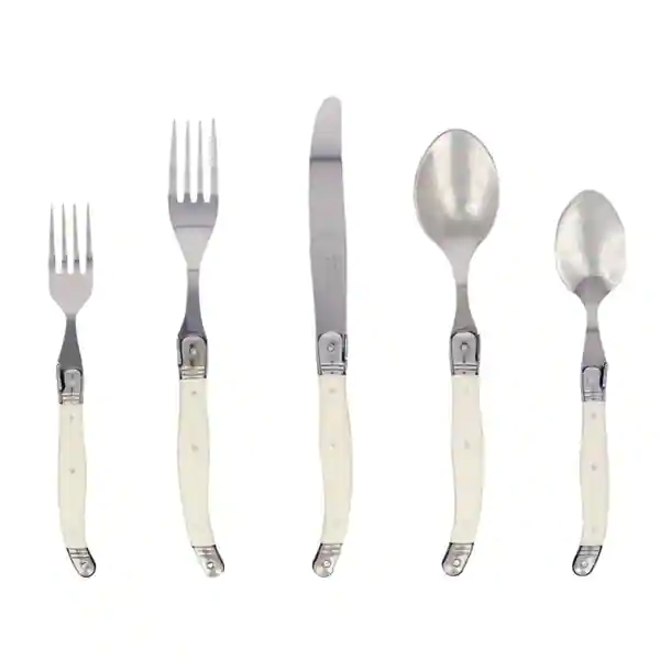 20 Piece Laguiole Faux Ivory Flatware Set by French Home