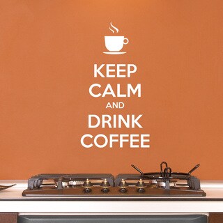 Style and Apply 'Keep Calm And Drink Coffee' Brown 22-inch x 41-inch Wall Decal Sticker, Vinyl Wall Art, Nursery Wall Decor