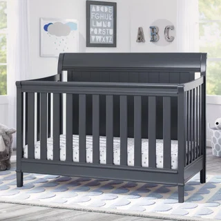 Delta Children New Haven 4-in-1 Convertible Crib, Charcoal Grey