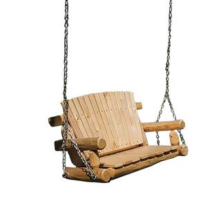 Rustic Outdoor White Cedar Log Child's Swing