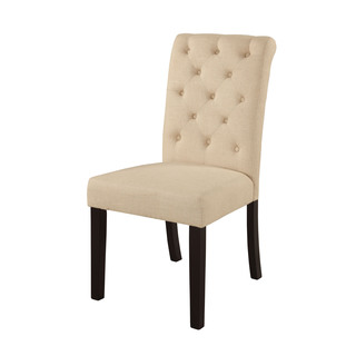 Acme Furniture Vriel Beige Fabric and Black Side Chair (Set of 2)