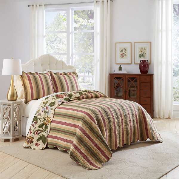 Waverly Laurel Springs Reversible Cotton 3 Piece Bedspread Collection
