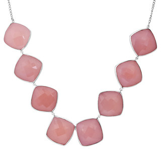 Orchid Jewelry Solid Sterling Silver 197 Carat Rose Quartz Gemstone Necklace