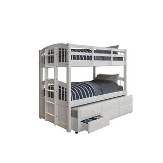 Acme Furniture Micah Twin over Twin Bunk Bed & Trundle with 3-Drawer, White
