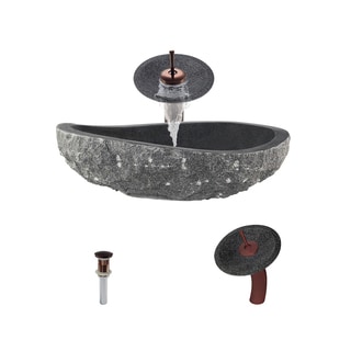 866 Impala Black Granite Sink with Faucet and Pop-Up Drain in Oil Rubbed Bronze