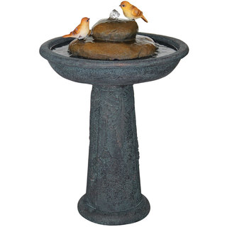 Alfresco Home Bird Bath Outdoor Fountain