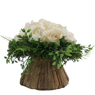 French Cream Roses on Round Centerpiece