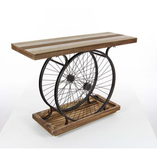 Decorative Metal Wheel Console Table