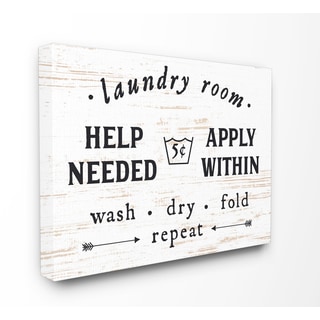 Laundry Room Help Needed Apply Within Stretched Canvas Wall Art