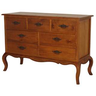 NES Fine Handcrafted Furniture Solid Mahogany Wood French Provincial Tallboy Dresser (Indonesia)
