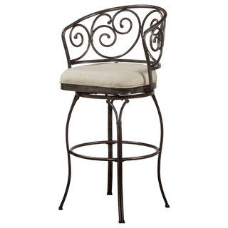 Hillsdale Furniture Solana Brushed Pewter Upholstered Indoor/ Outdoor Swivel Counter Stool