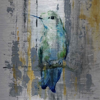 Blue Songbird' Painting Print on Brushed Aluminum