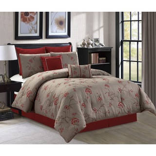 Chelsea Floral Embroidered 8-piece Luxury Comforter Set