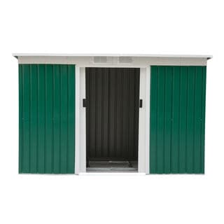Outsunny Outdoor Green/White Metal 9' x 4' Garden Storage Shed
