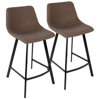 LumiSource Outlaw PU-leather, Wood, and Metal Industrial Counter Stool (Set of 2)