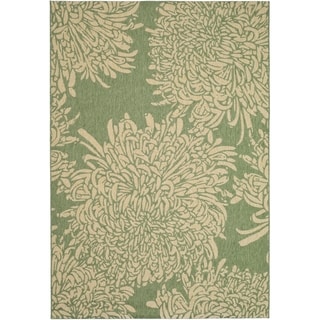 Martha Stewart by Safavieh Chrysanthemum Green / Beige / Green / Beige Area Rug (4' x 5'7)