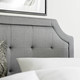 BROOKSIDE Upholstered Scoop-Edge Headboard with Square Tufting - Stone and Charcoal Color Options - Thumbnail 6