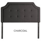 BROOKSIDE Upholstered Scoop-Edge Headboard with Square Tufting - Stone and Charcoal Color Options - Thumbnail 4